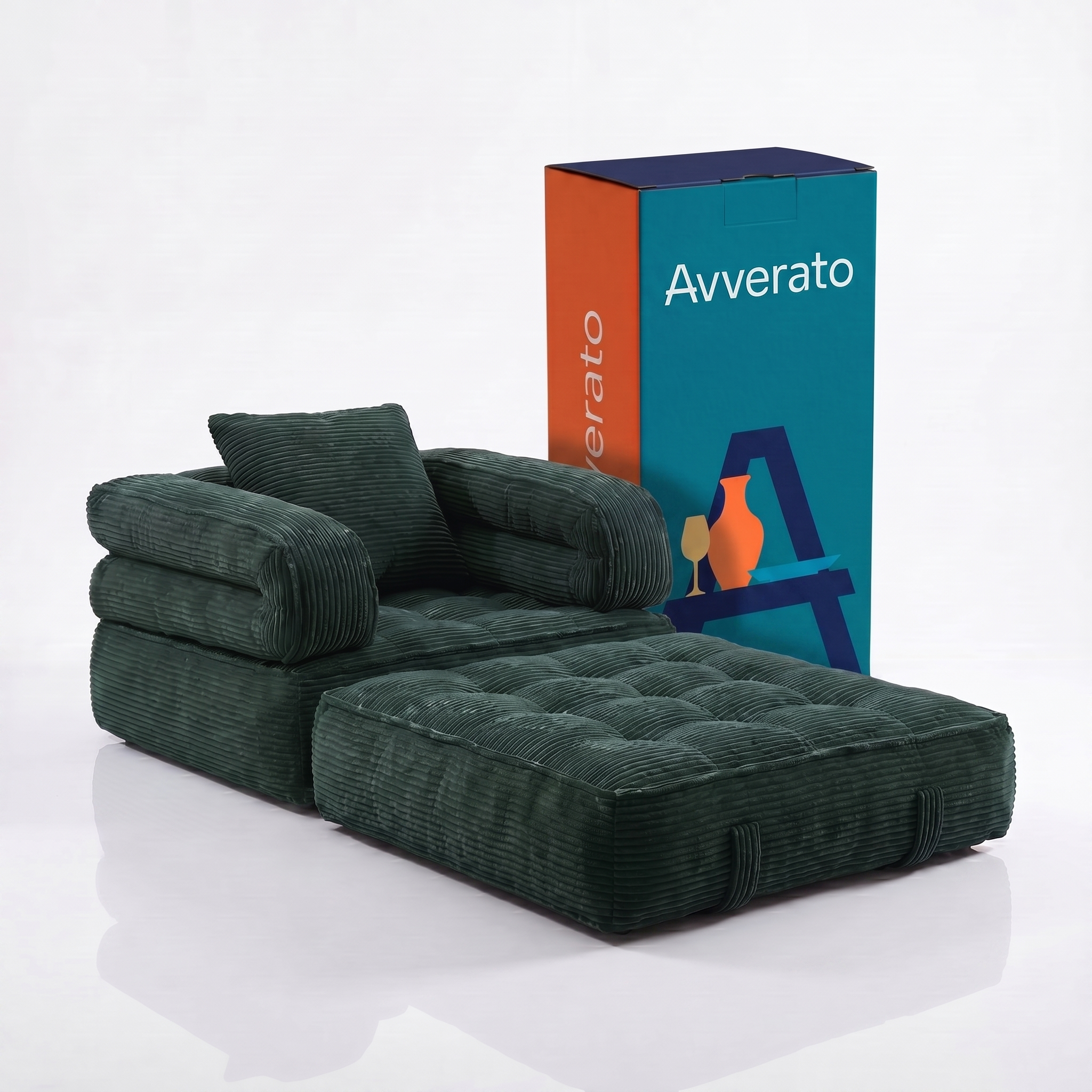 Poltrona-Cama Avverato Nuvem em Cotelê