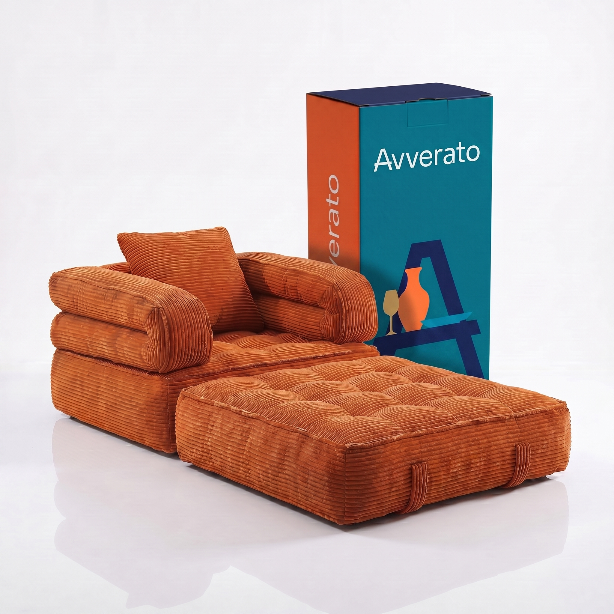 Poltrona-Cama Avverato Nuvem em Cotelê