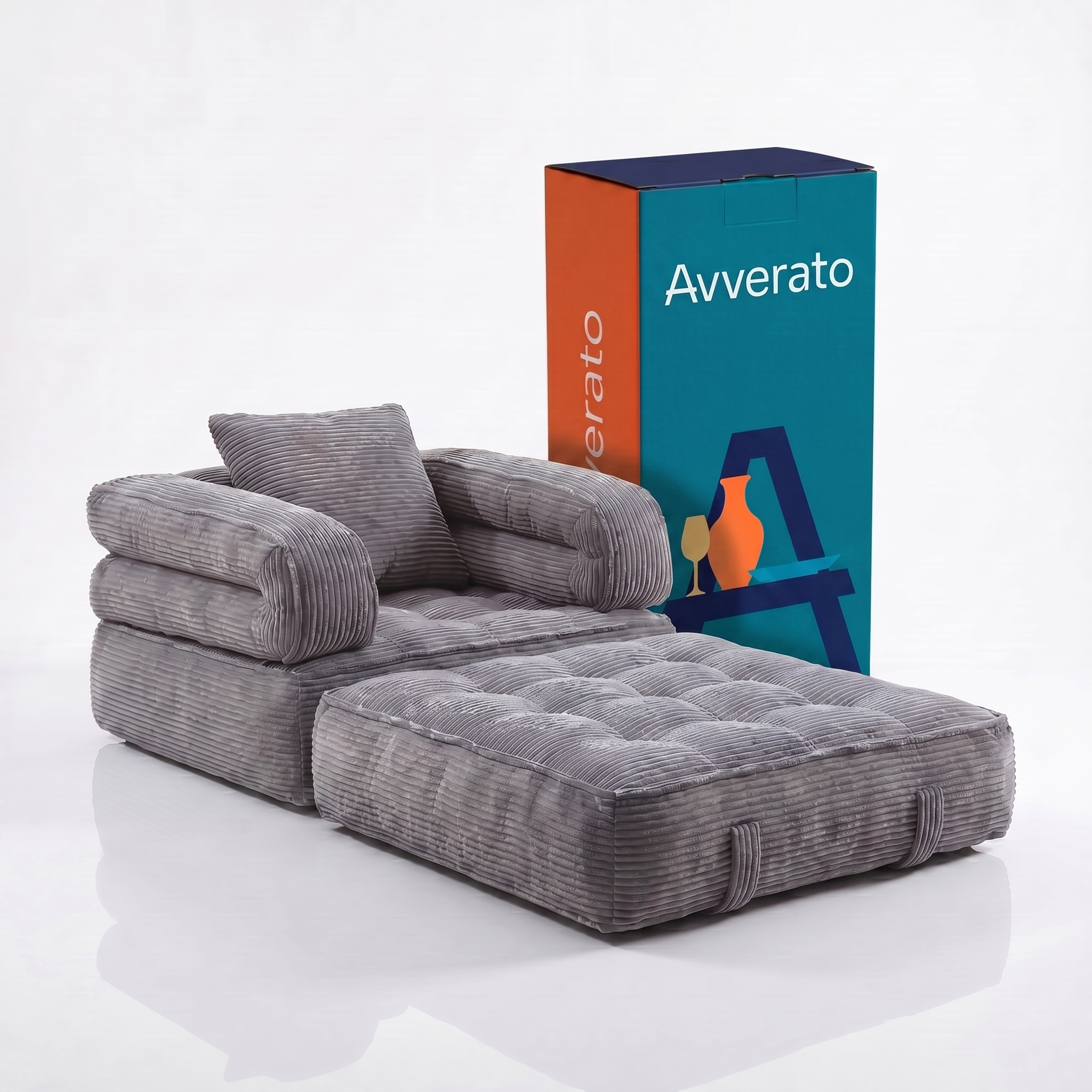 Poltrona-Cama Avverato Nuvem em Cotelê